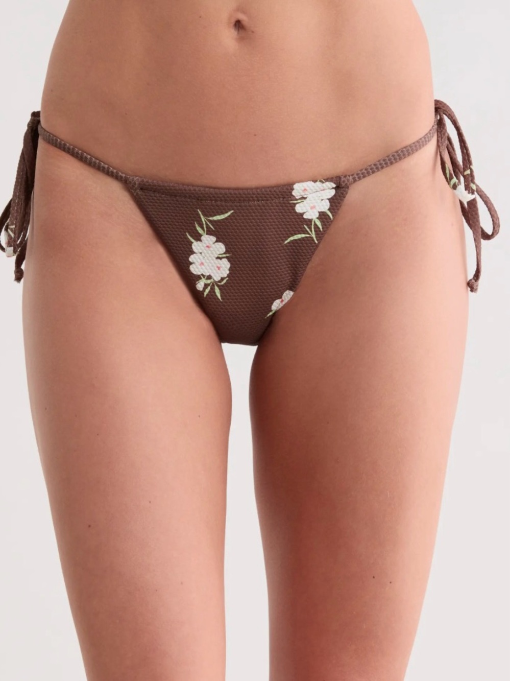 Dippin' Daisy's Brown Floral Tie-Side Bikini Bottom